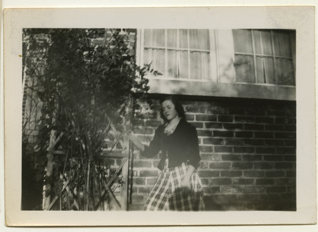 Black and white polaroid of Anne Wilson in November 1948