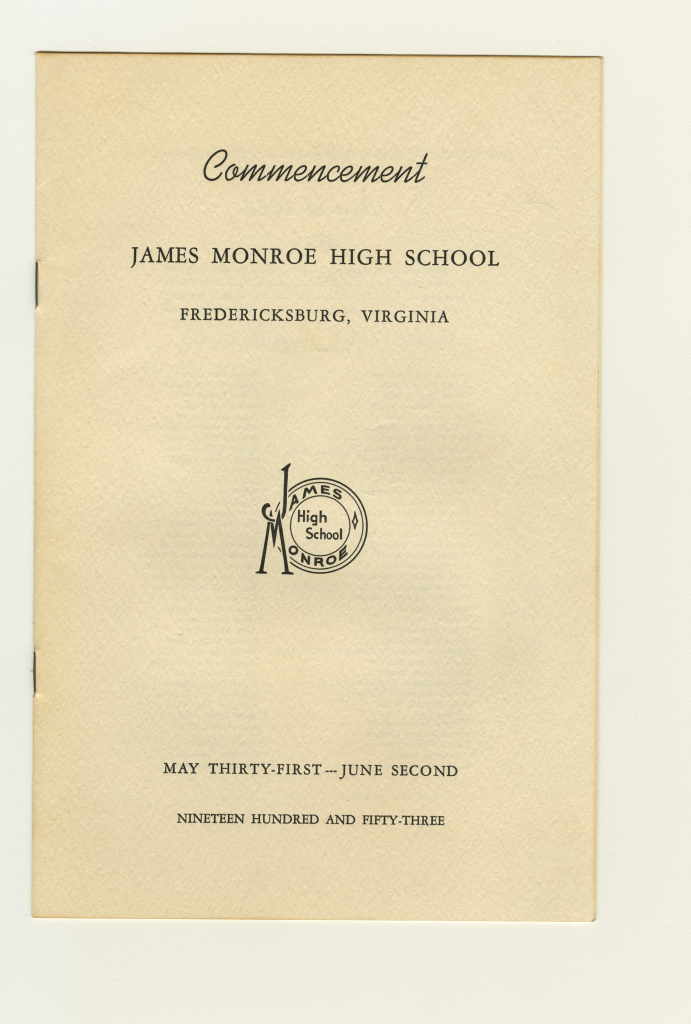 The front cover of Anne Wilson's commencement booklet from her graduation