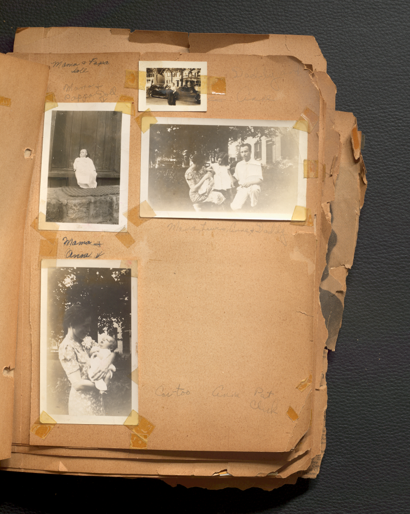 Four black and white photos of Anne Wilson's family