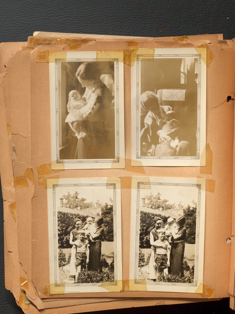 Four equally sized black and white photos of Anne Wilson's Family