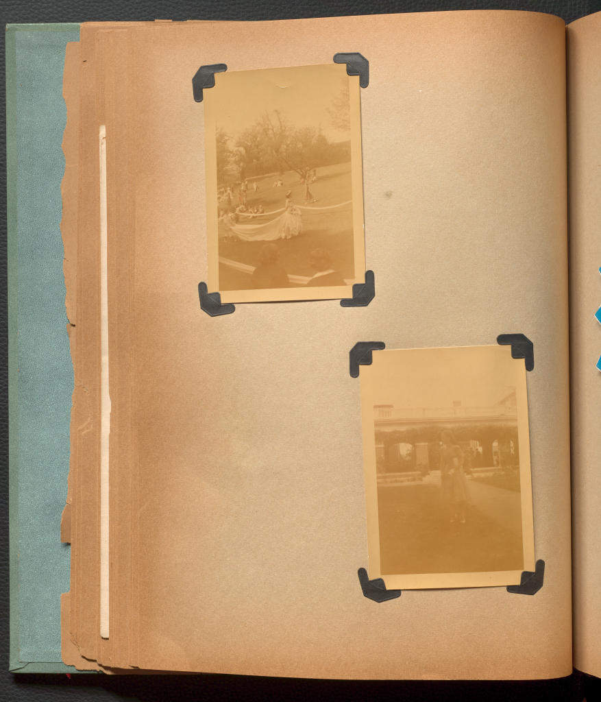 Two sepia photos of Anne Martin Wilson at Sweet Briar College.