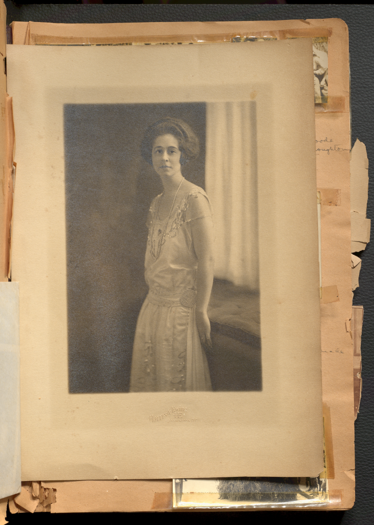 Black and white photo of an unknown woman in 1920s attire